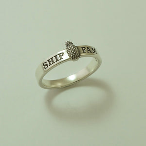 .925 Sterling Silver Ship Fam Ring